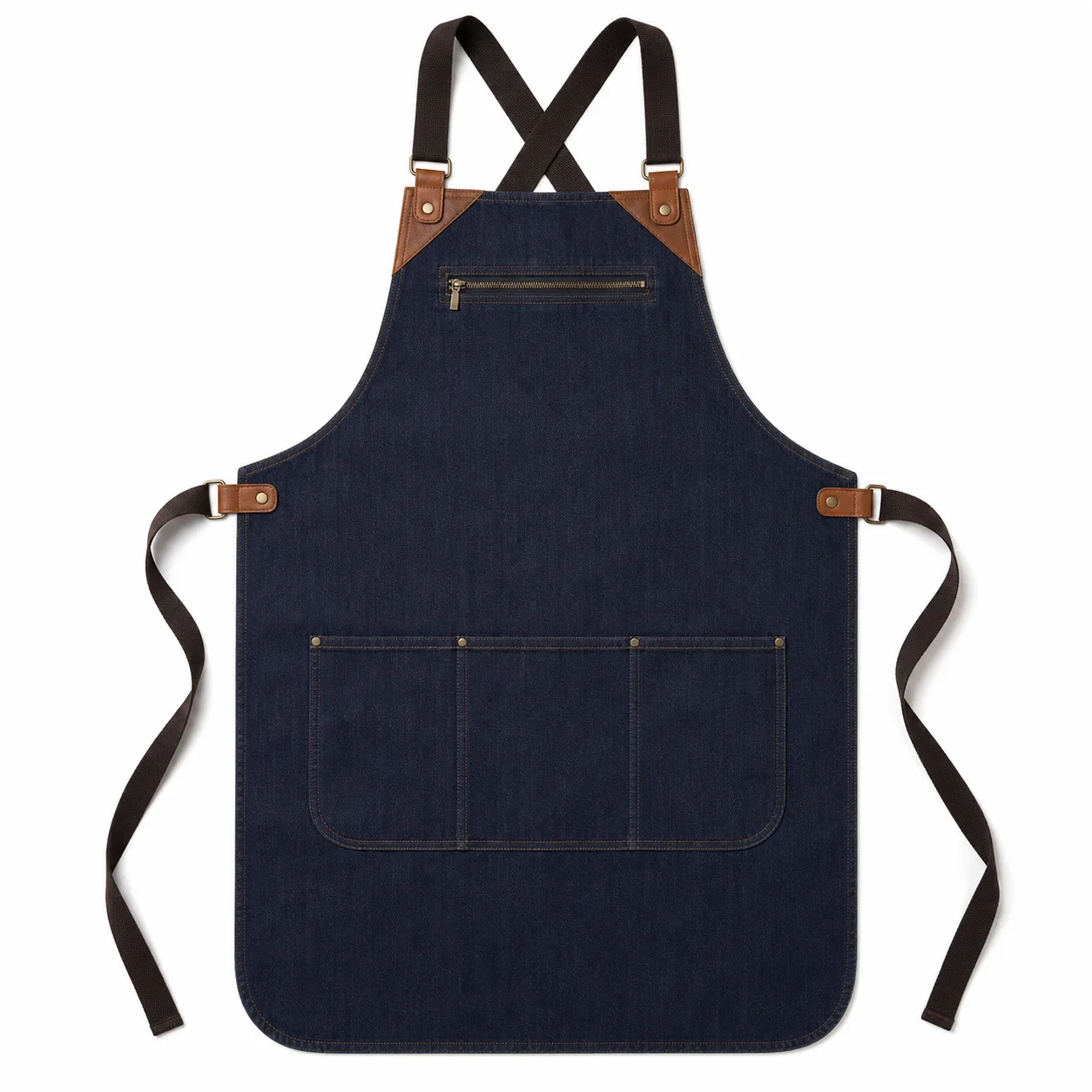Lacivert Denim Çapraz Askılı Önlük ürün görseli