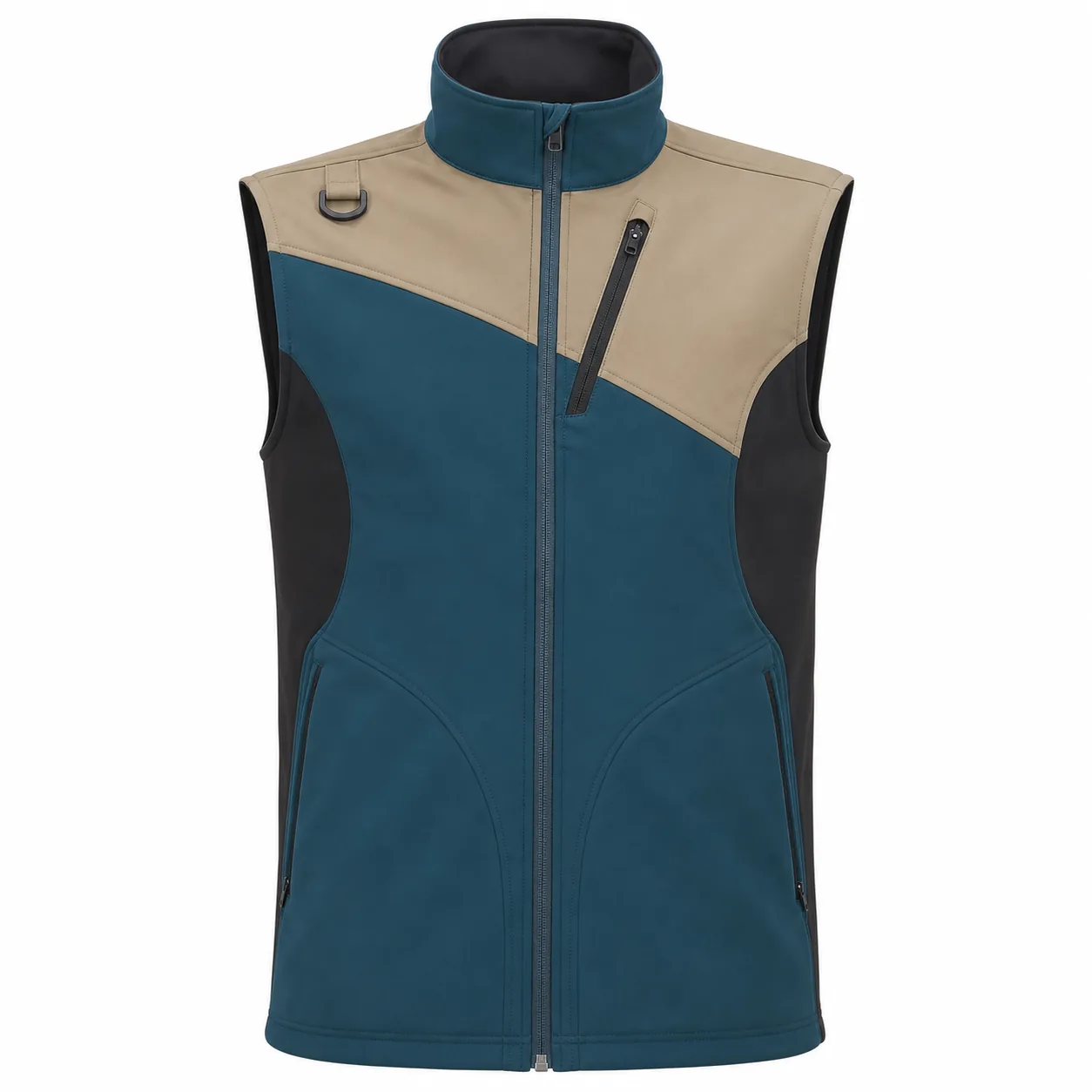 Petrol Bej Asimetrik Softshell Yelek ürün görseli