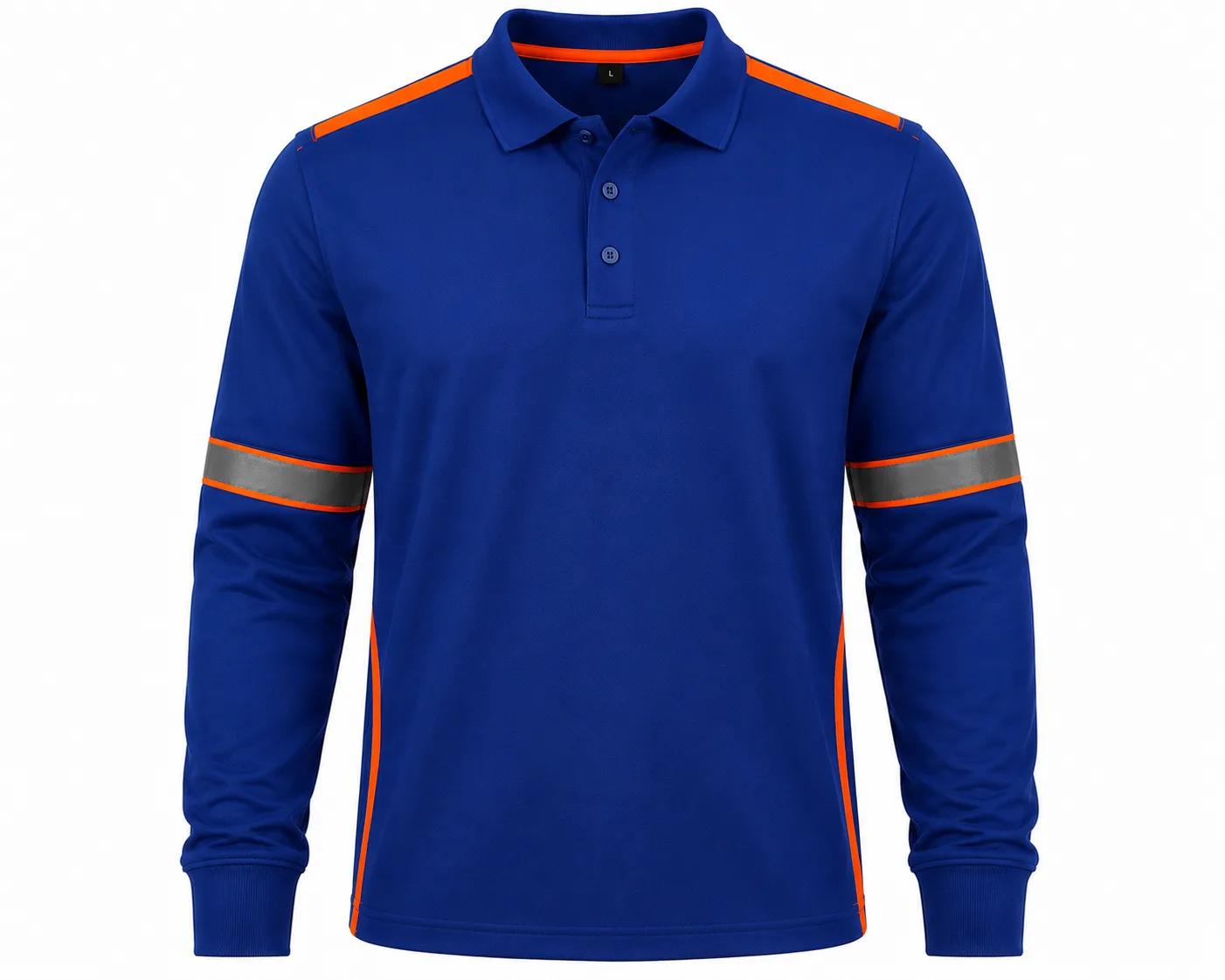 KT-SW-016 Saks Mavi Reflektörlü Polo Yaka Sweatshirt