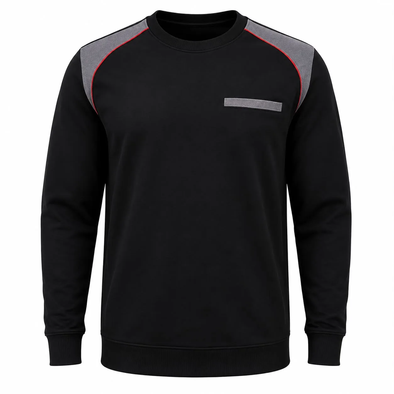 Siyah Gri Omuz Garnili Sweatshirt ürün görseli