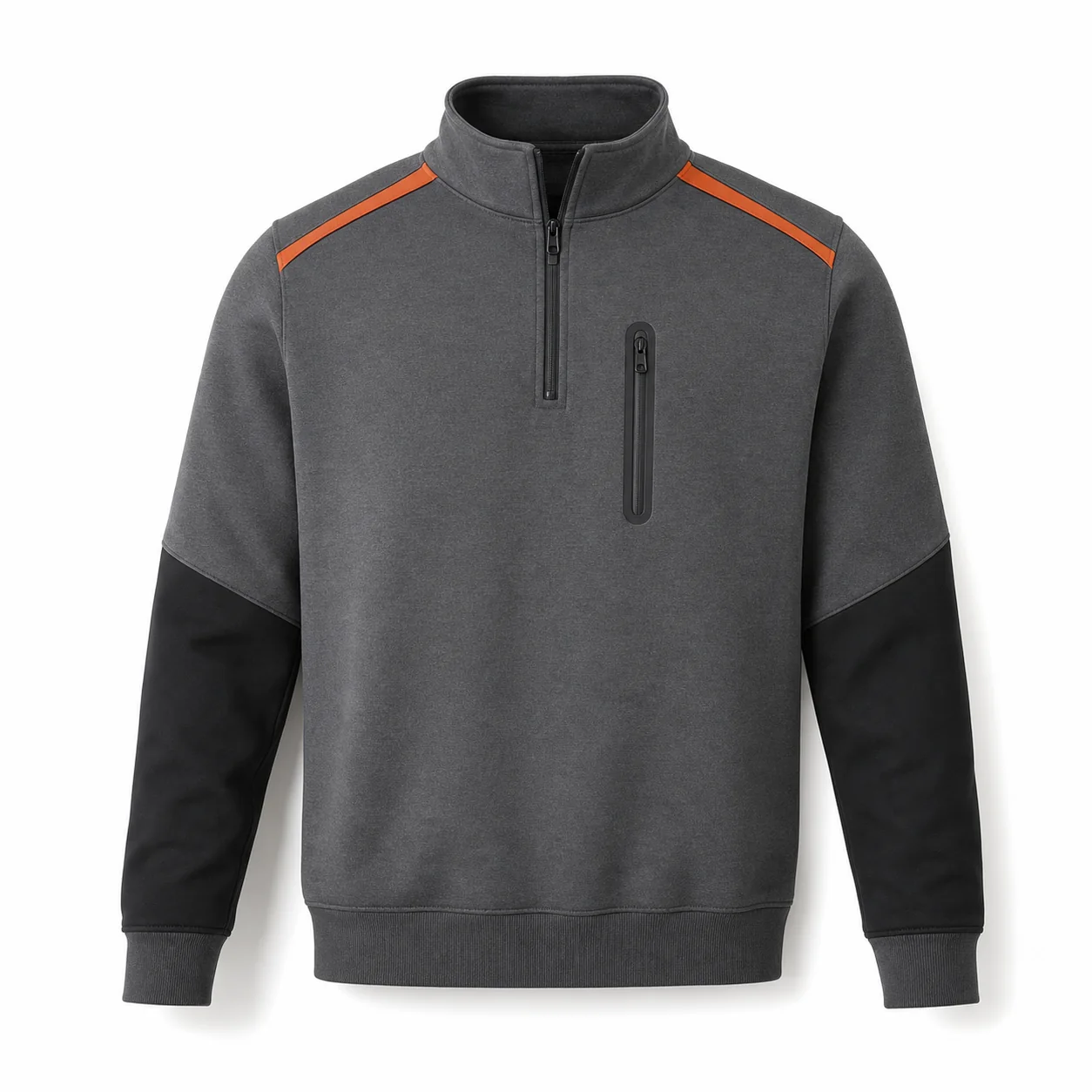 Grafit Turuncu Yarım Fermuarlı Teknik Sweatshirt ürün görseli