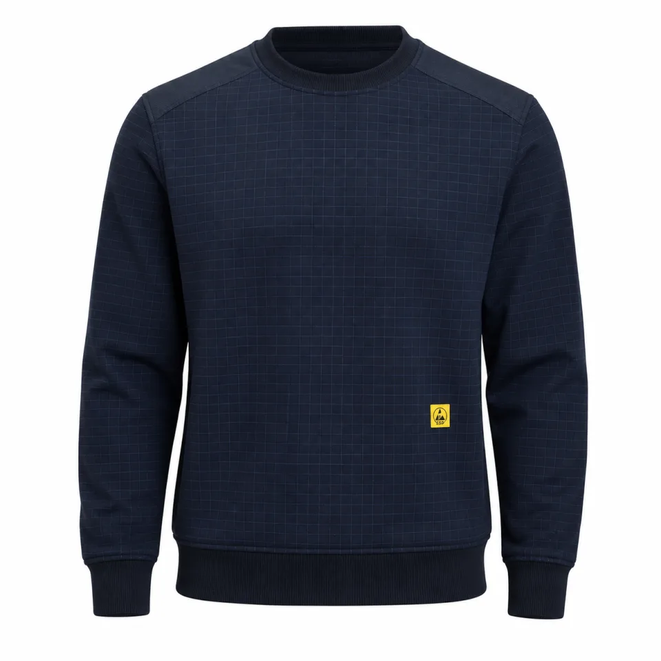 Lacivert Bisiklet Yaka ESD Sweatshirt