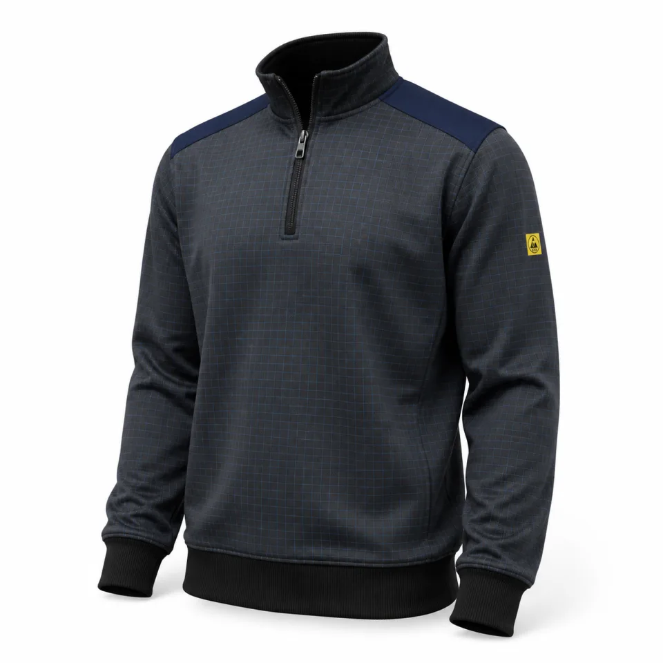Antrasit Yarım Fermuarlı ESD Sweatshirt
