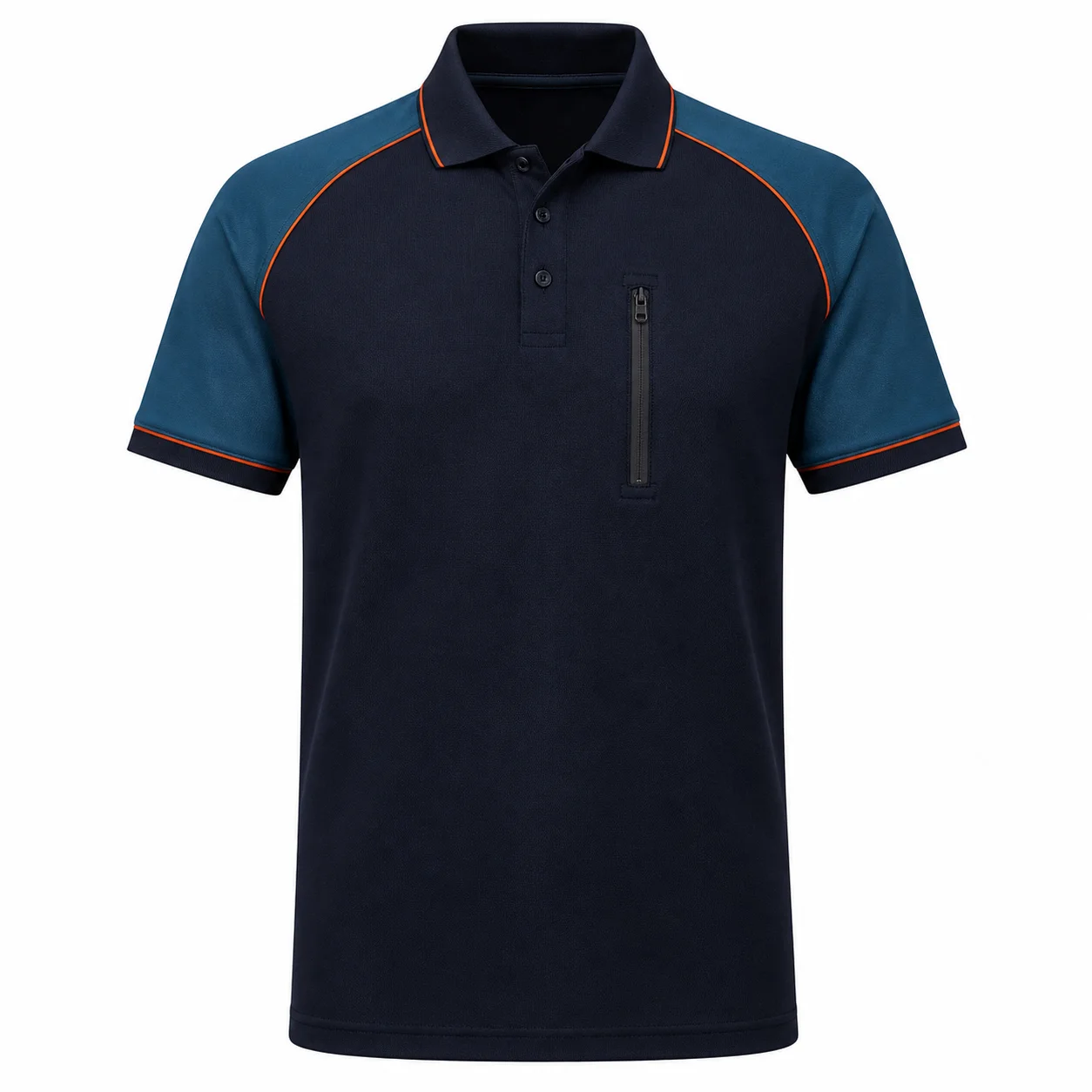 KT-TS-037 Lacivert Petrol Fermuar Cepli Polo İş Tişörtü