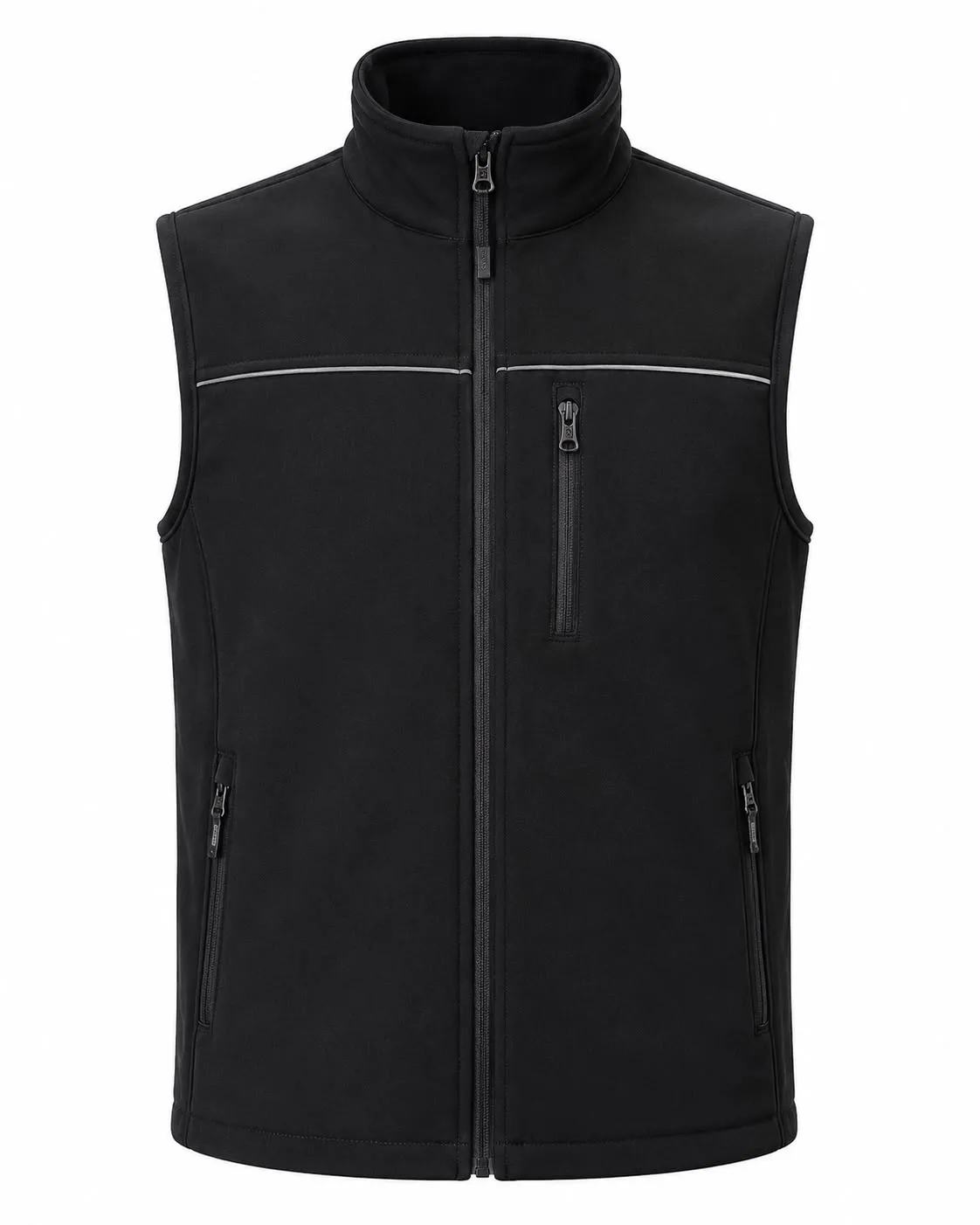 Siyah Reflektif Biyeli Softshell İş Yeleği ürün görseli