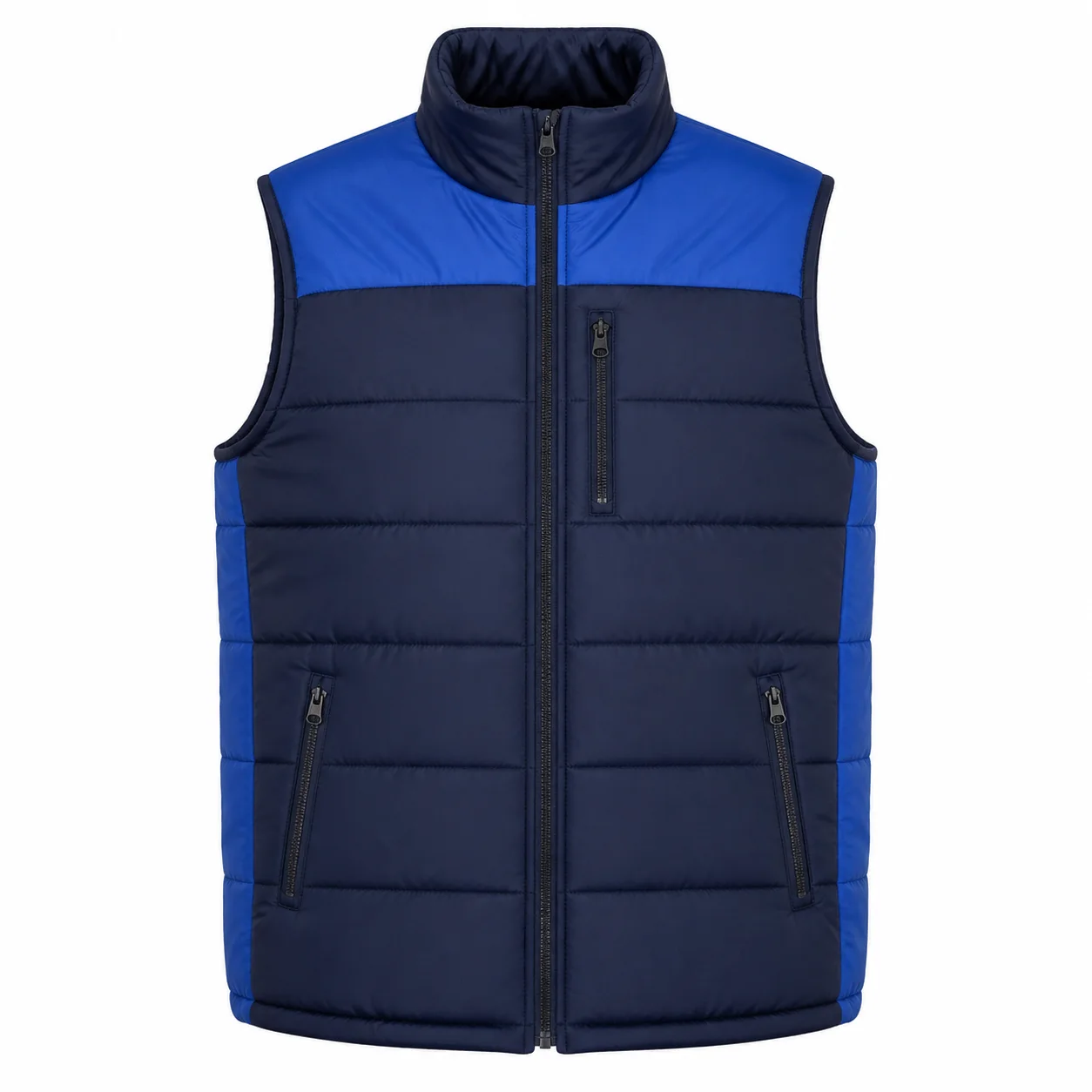 KT-YL-023 Lacivert Saks Silikon Dolgulu Kışlık İş Yeleği